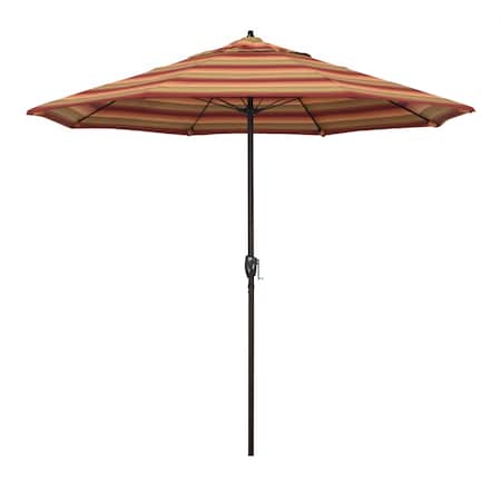 California Umbrella 9' Bronze Aluminum Market Patio Umbrella, Sunbrella Astoria Sunset 194061337264